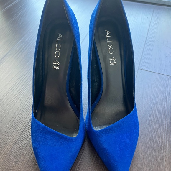 Aldo Royal Blue Suede Heels - Picture 1 of 7